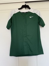Nike Womens Vapor Select Full Button Softball Jersey - AV6719 342 - Green - Sz S