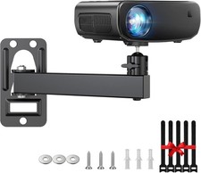 Mini Ceiling Wall Projector Mount Stand- Adjustable Tilt Swivel Hanging Black