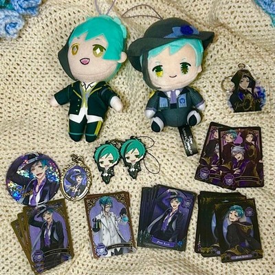 Twisted Wonderland Floyd Leech Plush Set Plush Doll Badges Straps Keychains Pack