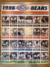 1986 McDonald's Chicago Bears Payton Football Uncut Sheet Poster *US84