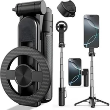 4-in-1 Multifunctional 360° Rotation Magnetic Selfie Stick, Mini Portable Ext...