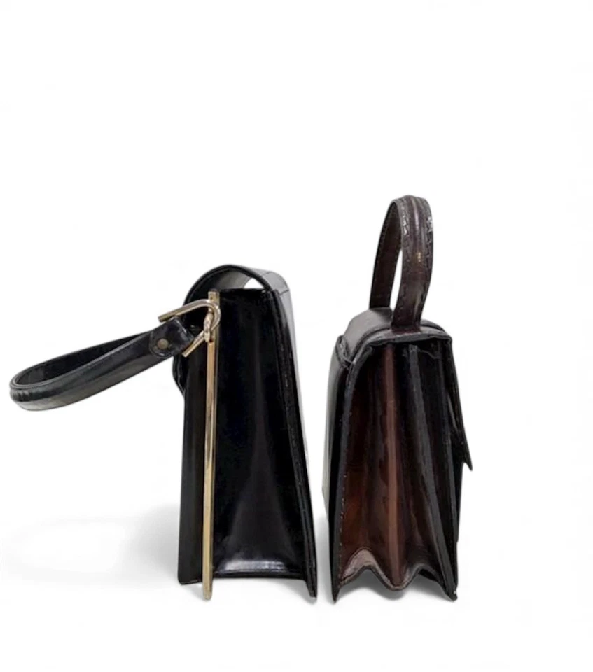 2 Vintage Unbranded Brown And Black Handbag Purses - Image 4 of 4