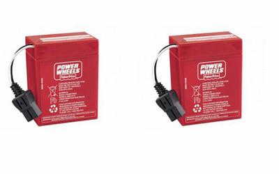 ** NEW ** Power Wheels 6 Volt Red Battery (2 Batteries)  00801-0712 6V