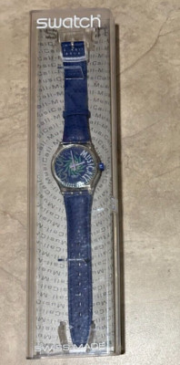 Vintage Swatch Watch Musicall SLR100 Blue NEW in original case w/ instructions