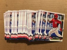 Lot (72) DANIEL JOHNSON Nationals 2018 Bowman Baseball paper base prospect cards