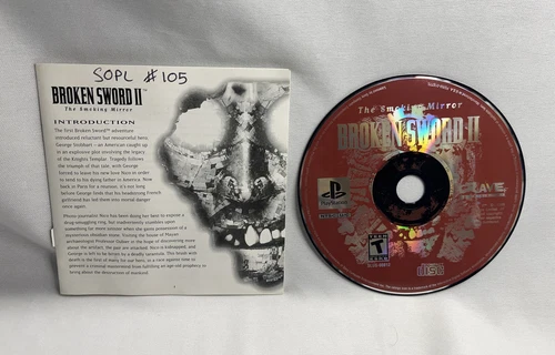 Broken Sword II Sony Playstation1 PS1 Video Game 1999 Crave Disc Only & Manual
