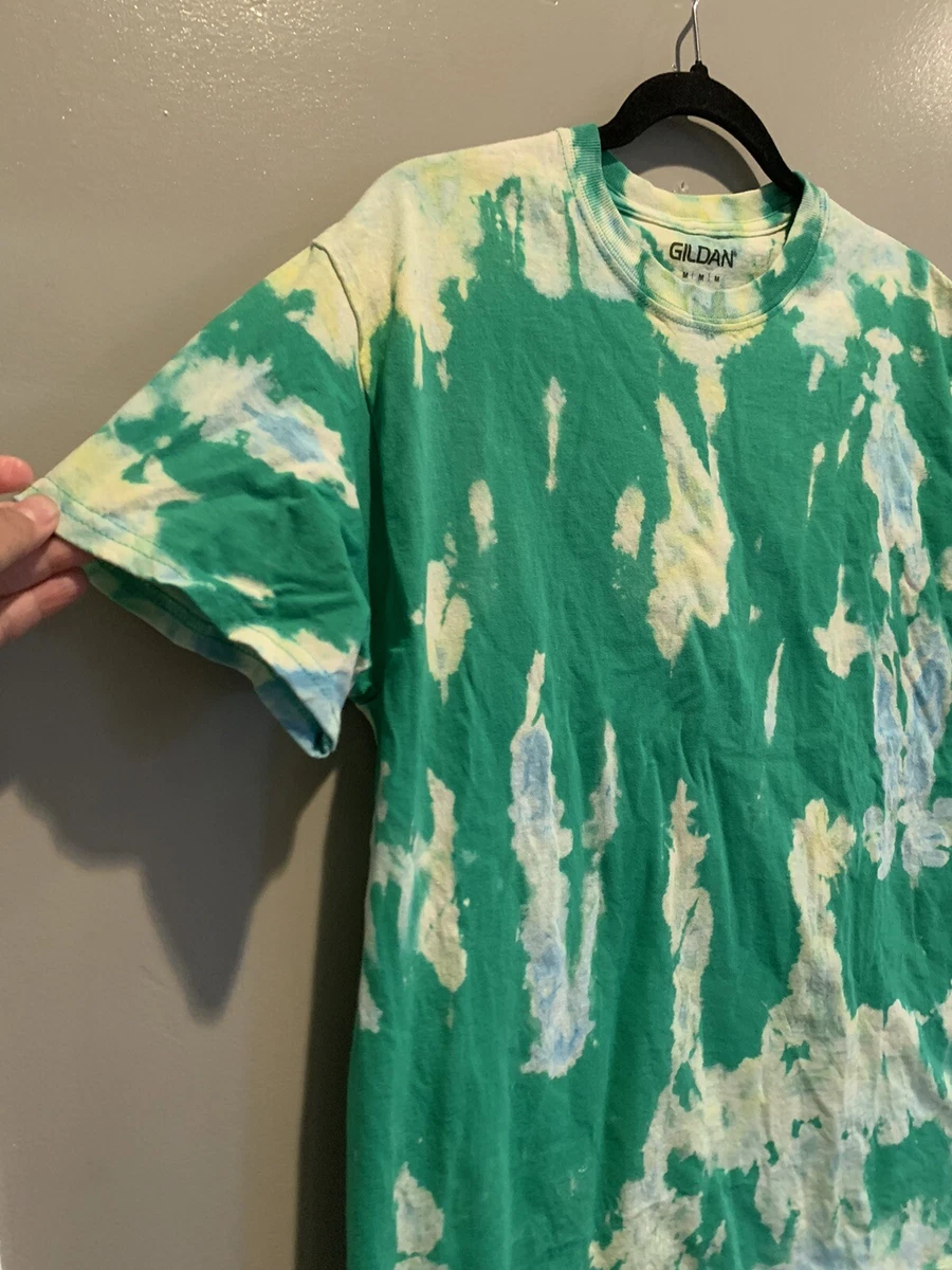 T-Shirt Size Medium Reverse Bleach Tie Dye Green Shirt reverse