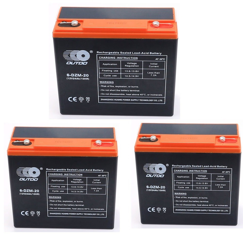 Batterie Plomb 12Ah Pour Vélo/scooter électrique - 12V/24V/48V - Garantie 1 An