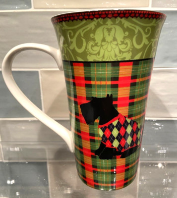222 FIFTH Crismast Scotty Fine Large China Mug, Tasse - Scotty Dog - A1 Zustand