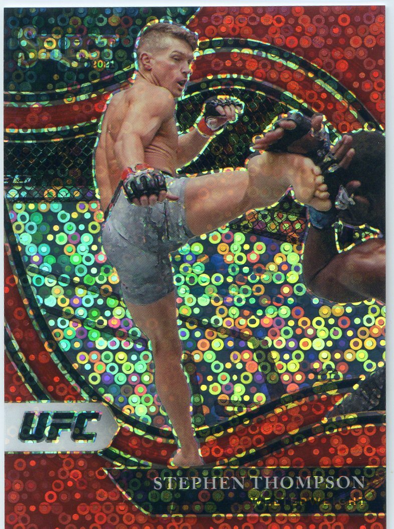 2021 Panini Select UFC H2 STEPHEN THOMPSON Red Disco Prizm #217 OCTAGONSIDE /199