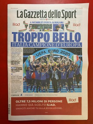 LA GAZZETTA DELLO SPORT 12-7-2021, ZU SCHÖN !!! ITALIEN EUROPAMEISTER