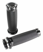 Maniglie - 1 pollice - alluminio - techno - nere → Kawasaki VN 900 Classic / Custom