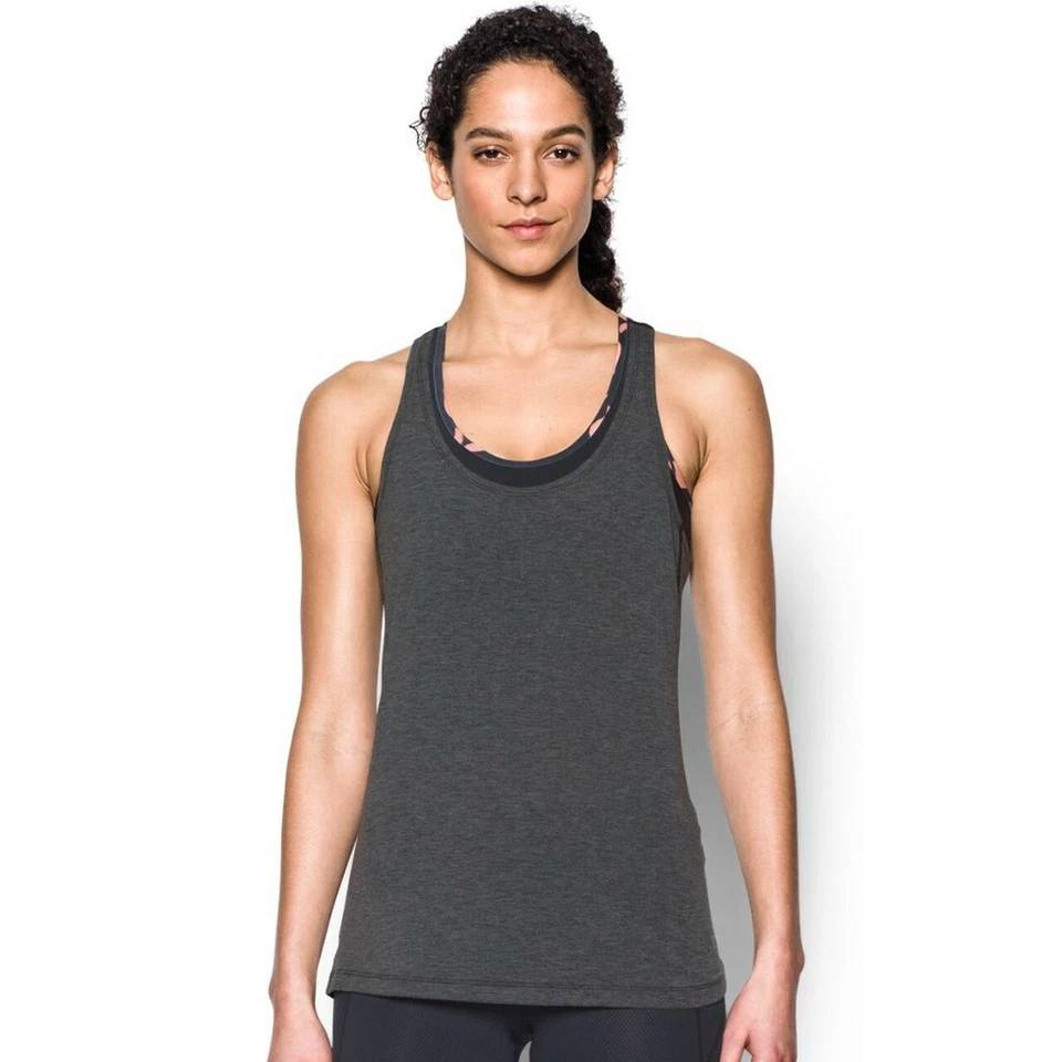 NUEVA Camiseta sin mangas Under Armour UA 1289389 Heat Gear para mujer X-SMALL GRAFITO 005 Foto 2 de 2
