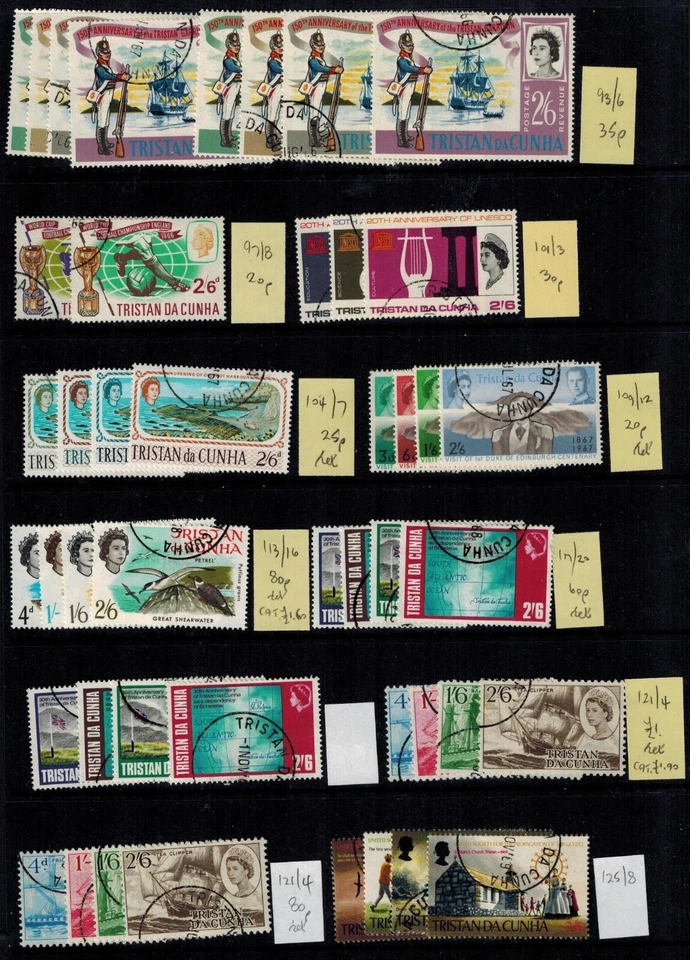 Tristan da Cunha Used Q E II Collection of 322 Stamps & Souvenir Sheet - Image 3 of 4