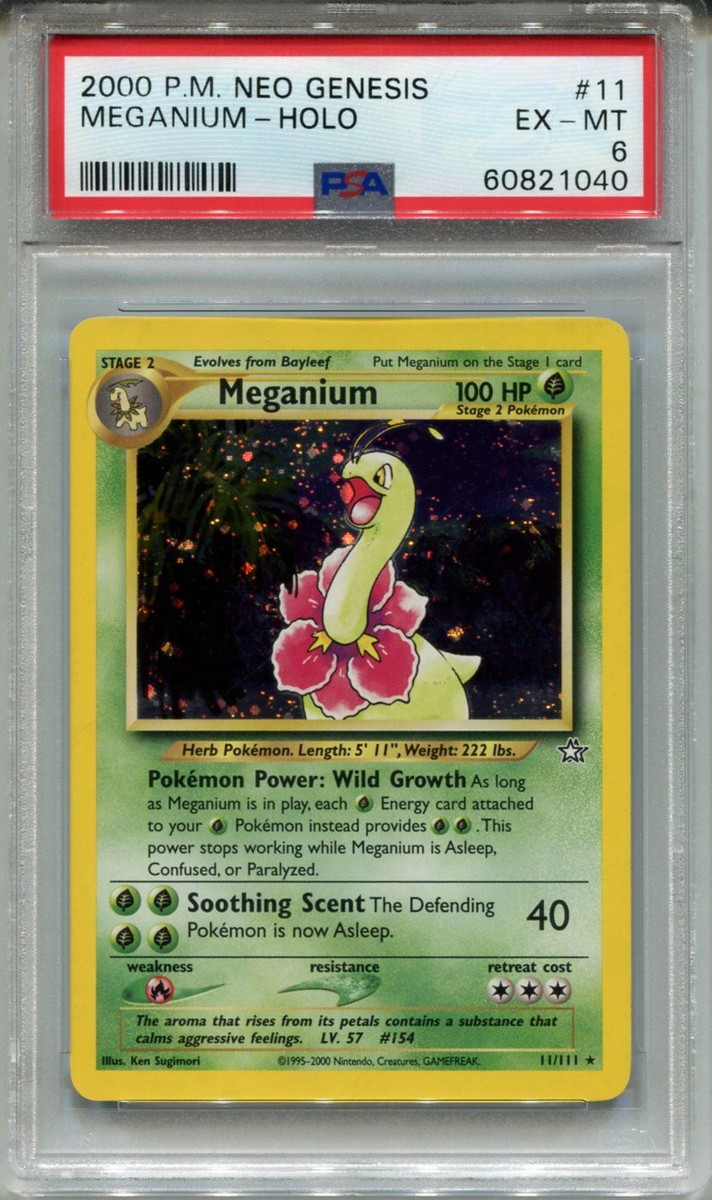 Pokemon [Wizards Of The Coast] Neo Genesis Holo Card #11 Meganium