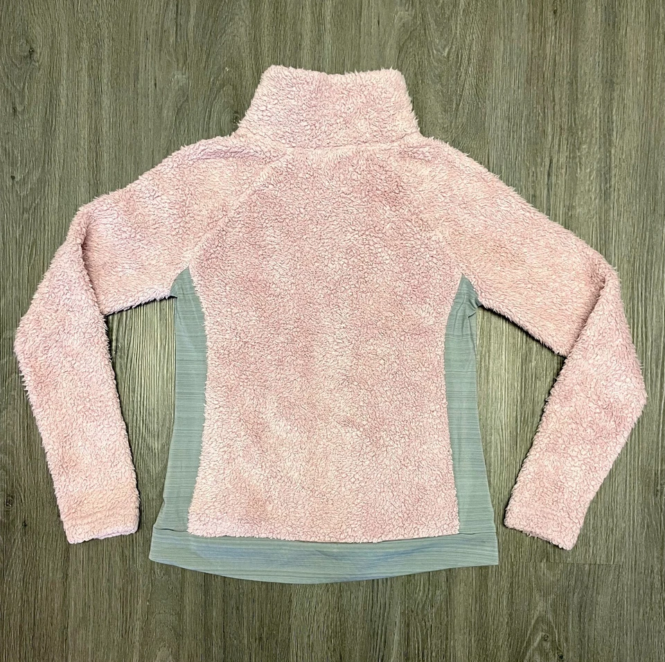Peluche Sherpa polar con cremallera completa Fila Sport con spandex para mujer talla XS rosa/gris Foto 2 de 4