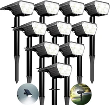 10 Pack Solar Spot Lights Outdoor,Auto On/Off Solar Lights Outdoor Waterproof Ip