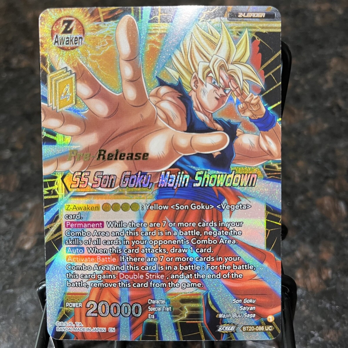 SS Son Goku Majin Showdown PRERELEASE Foil Dragon Ball Super Card