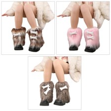 Women Japanese Furry Boot Cover Anime 3D Bone Plush Leg Warmer Sock