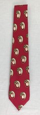 John Henry Mens Tie Necktie 100%Silk Weighted Made in USA Santa Cameo Christmas