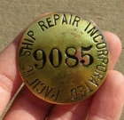 WW2 US Army Military Pacific Ship Repair Incorporated Shipbuilding Badge