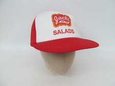 Vintage Snapback Cap Trucker Hat Padded Red Jack s Salads