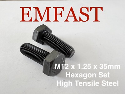 M12 x 1,25 x 35 metrisch Feinsechskant Madenschraube Stahl Vollgewindeschrauben 12mm