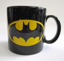 VTG 1980s Applause Batman Mug Black Yellow Signal Logo DC Comics Offical HTF