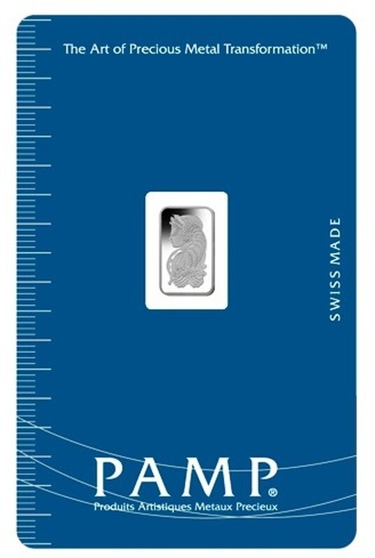 Pamp Suisse Lady Fortuna 1 Gram Palladium Bar - Large Card Assay