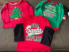 Baby 12 Months Christmas Santa Tree Holiday Time Shirt Creeper Lot Of 3 NWT