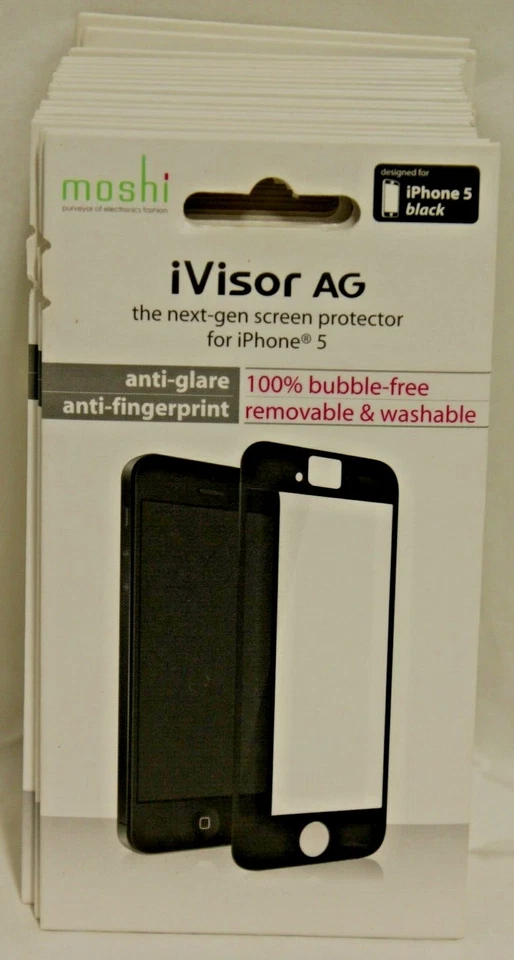 Протектор экрана Apple iPhone 5, 5s или 5c от Moshi iVisor AG черный или белый - Изображение 3 из 4