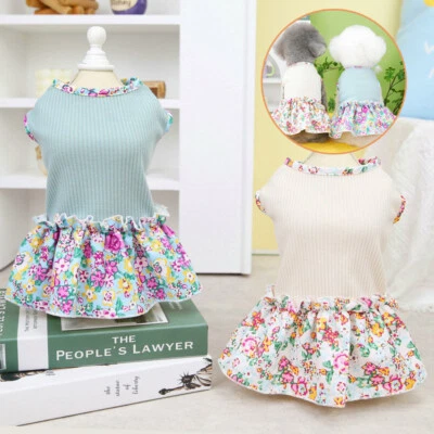 MARKENLOS Blumenrock Für Kleine Hunde Und Katzen Prinzessinnenkleid Mit Schleife ↑