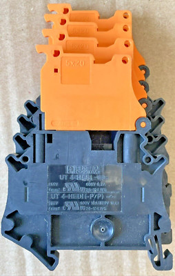 (4) PHOENIX CONTACT UT 4-HEDI-P/P, Terminal Block, 3046252, NEW