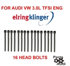 ELRING OEM Engine Cylinder Head Bolt Set 16 Bolts For Audi VW 3.0L TFSI  M10X170