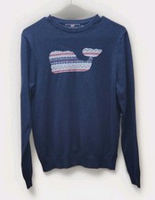Vineyard Vines Boys XL 18 Navy Fair Isle Whale Crewneck 100 Cotton Sweater