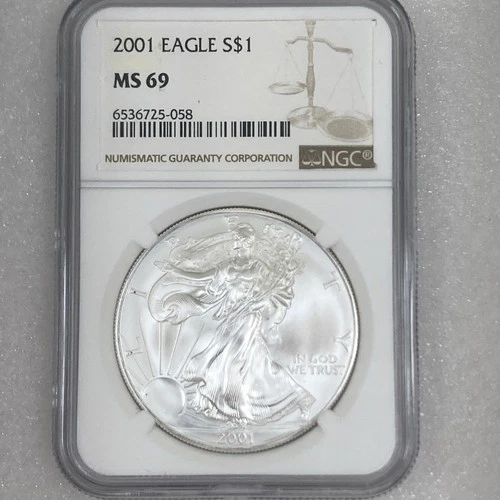 2001 US 1oz Silver Eagle NGC MS69