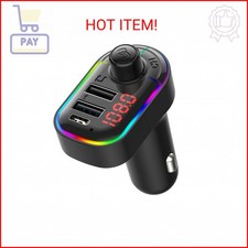 Eessley Bluetooth 5.0 FM Transmitter for Car, Wireless Radio Adapter Kit, Hands-