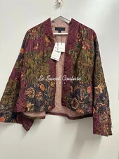 ZARA WOMAN NWT FW25 FLORAL PRINT VELVET KIMONO AUBERGINE 4751/214/610