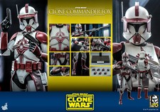 Hot Toys Star Wars Clone Commander Fox 1 6 Scale Figure The Clone Wars TMS103