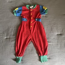 Vintage Gymboree One Piece Romper Rainbow Tag Colorblock Retro Baby Primary