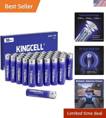 Eco-Friendly AAA Batteries 36 Pack - 1.5V Leak Proof with Long-Lasting Power