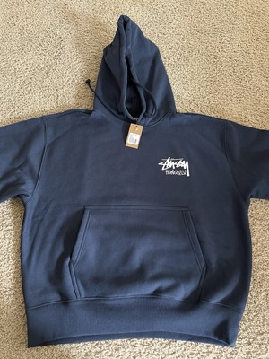 STÜSSY ネイビー パイルロゴ パーカー Basic Stüssy Hoodie – Navy | Sweats | Stüssy