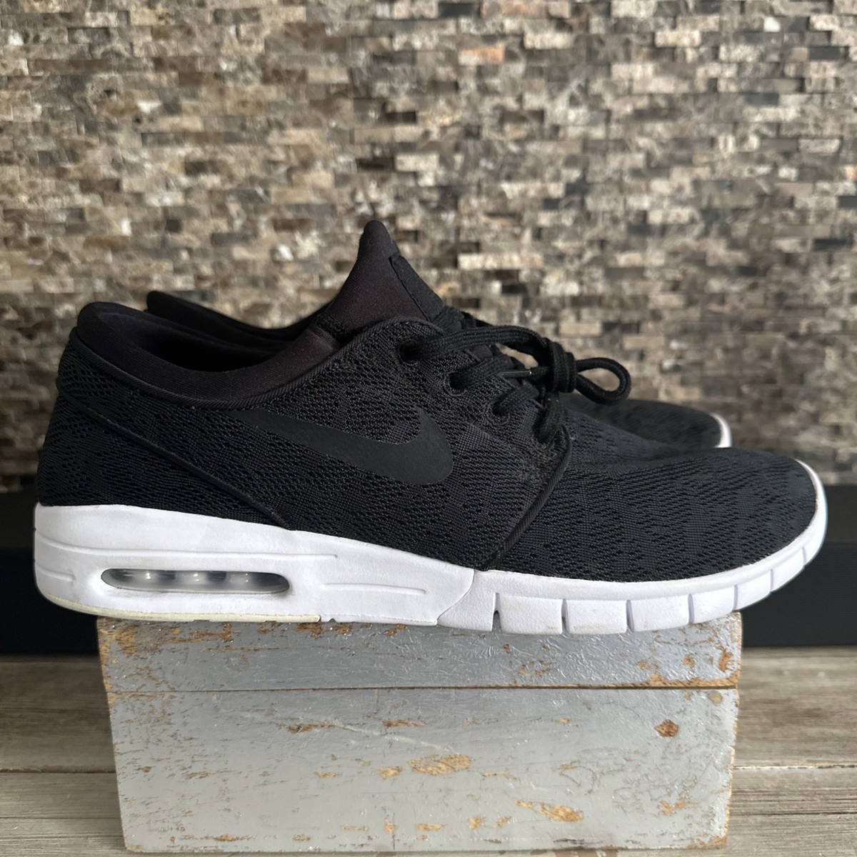 Nike Stefan Janoski Max SB Men Size 11.5 Black White Skate Shoes