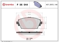 Bremsbelagsatz Scheibenbremse Prime Brembo P 56 044 FüR Nissan WP12 P12 Almera