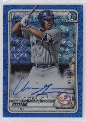 2020 Bowman Chrome HTA Choice Blue Mojo Refractor 43/150 Chris Gittens Auto v9t