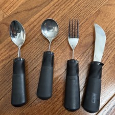 4Pcs Adaptive Spoon Fork Elderly Disability Anti-Shake Cutlery Convenient Grip
