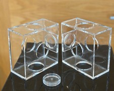 “STAC” UK Sturdy ACRYLIC Inter-Lockable 4 Case Custom STORAGE System EUC x2