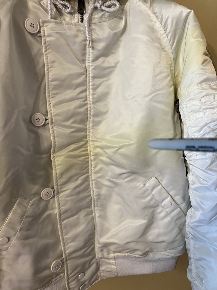 FW14 SUPREME FLIGHT SATIN N-2B Parka Jacket White L | eBay