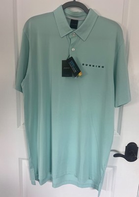 Dunning Golf Performance Polo Shirt Mens L Basil (Mint Green) Coolmax Blend NWT