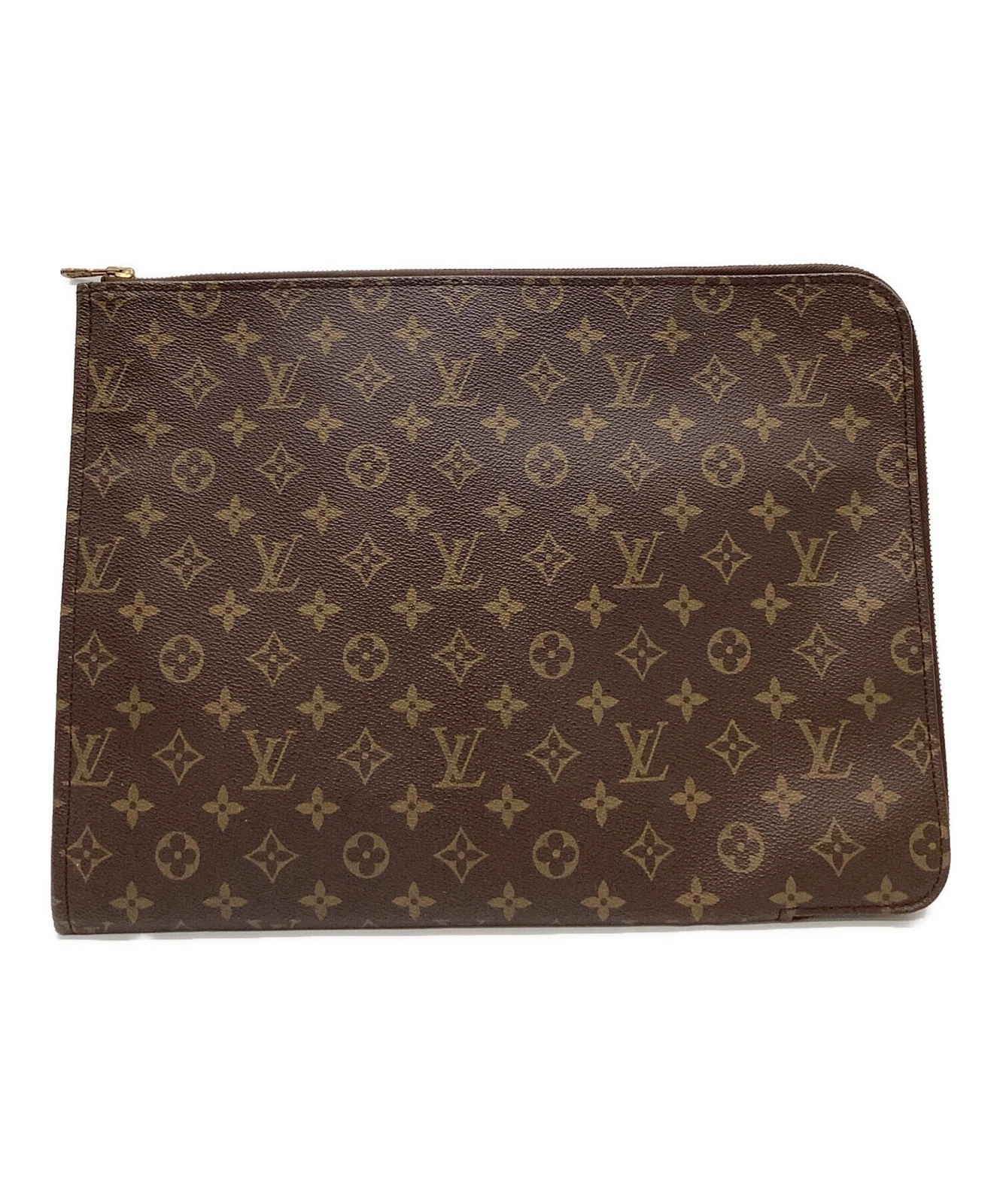 Vuitton — Louis Vuitton Monogram Poche Document Clutch Bag M53456 Coated Canvas #TFB4908